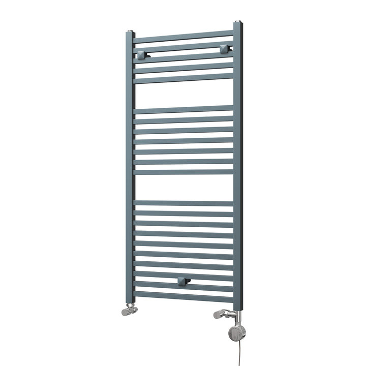 Todi - Anthracite Dual Fuel Towel Rail H1110mm x W500mm Thermostatic - Straight