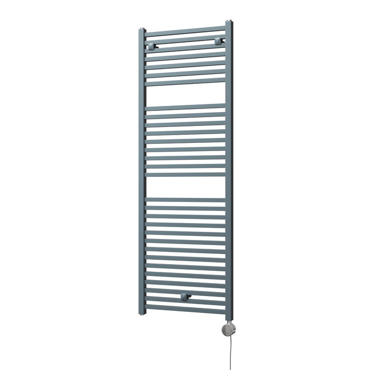 Todi - Anthracite Electric Towel Rail H1420mm x W500mm Straight 600w Thermostatic