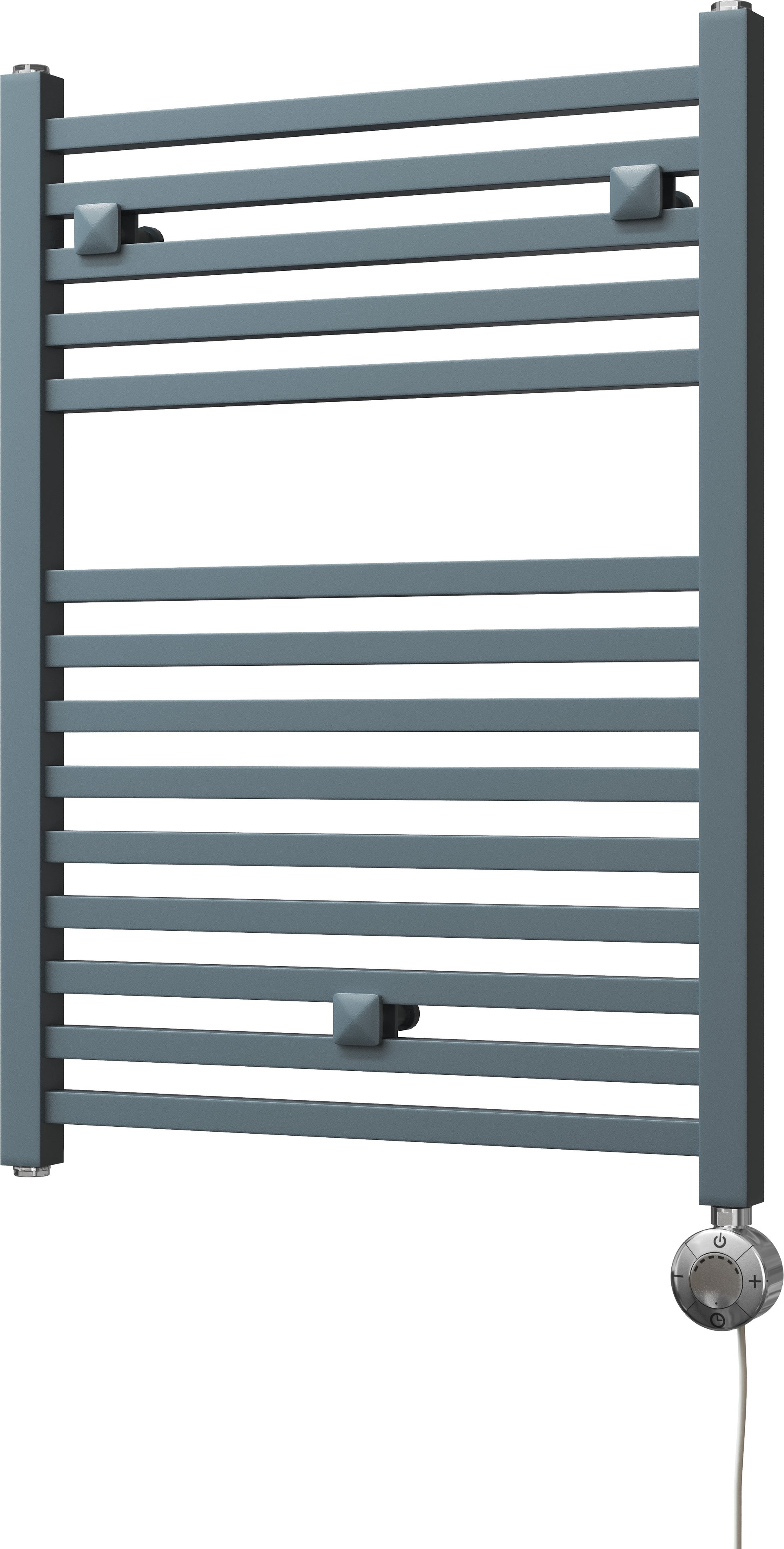 Todi - Anthracite Electric Towel Rail H690mm x W500mm Straight 300w Thermostatic