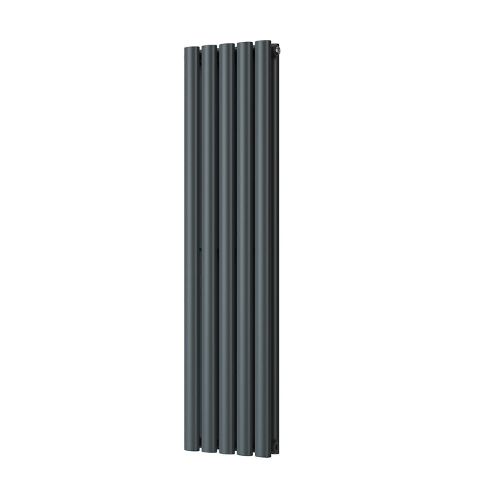 Omeara - Anthracite Designer Radiator H1200mm x W290mm Double Panel - Feet Included