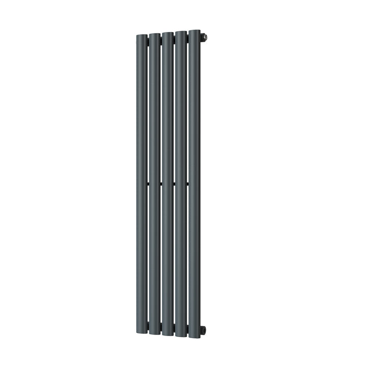 Omeara - Anthracite Designer Radiator H1200mm x W290mm Single Panel - Feet Included