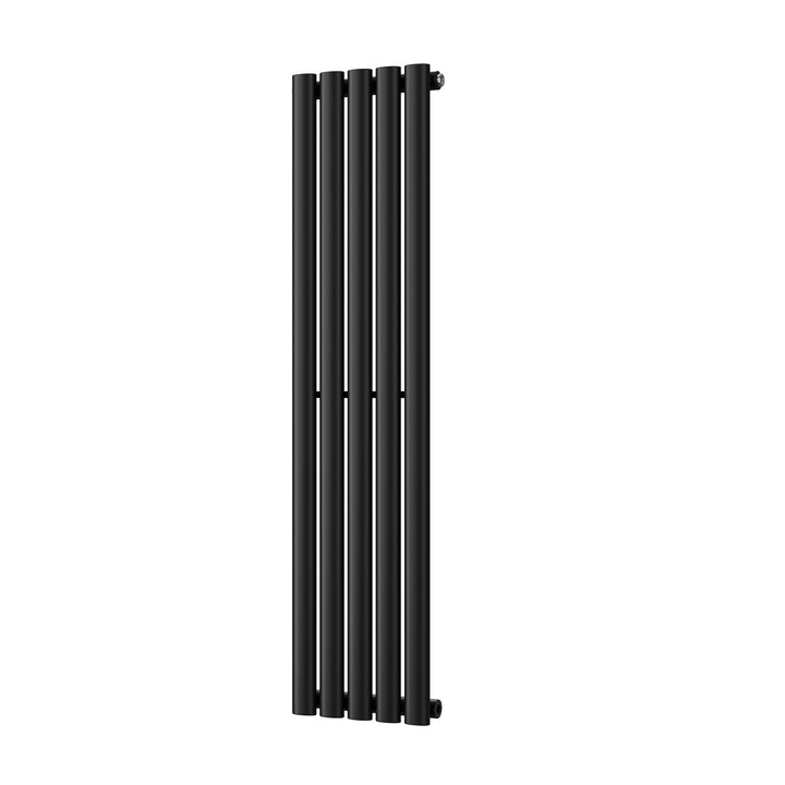 Omeara - Black Vertical Radiator H1200mm x W290mm Single Panel