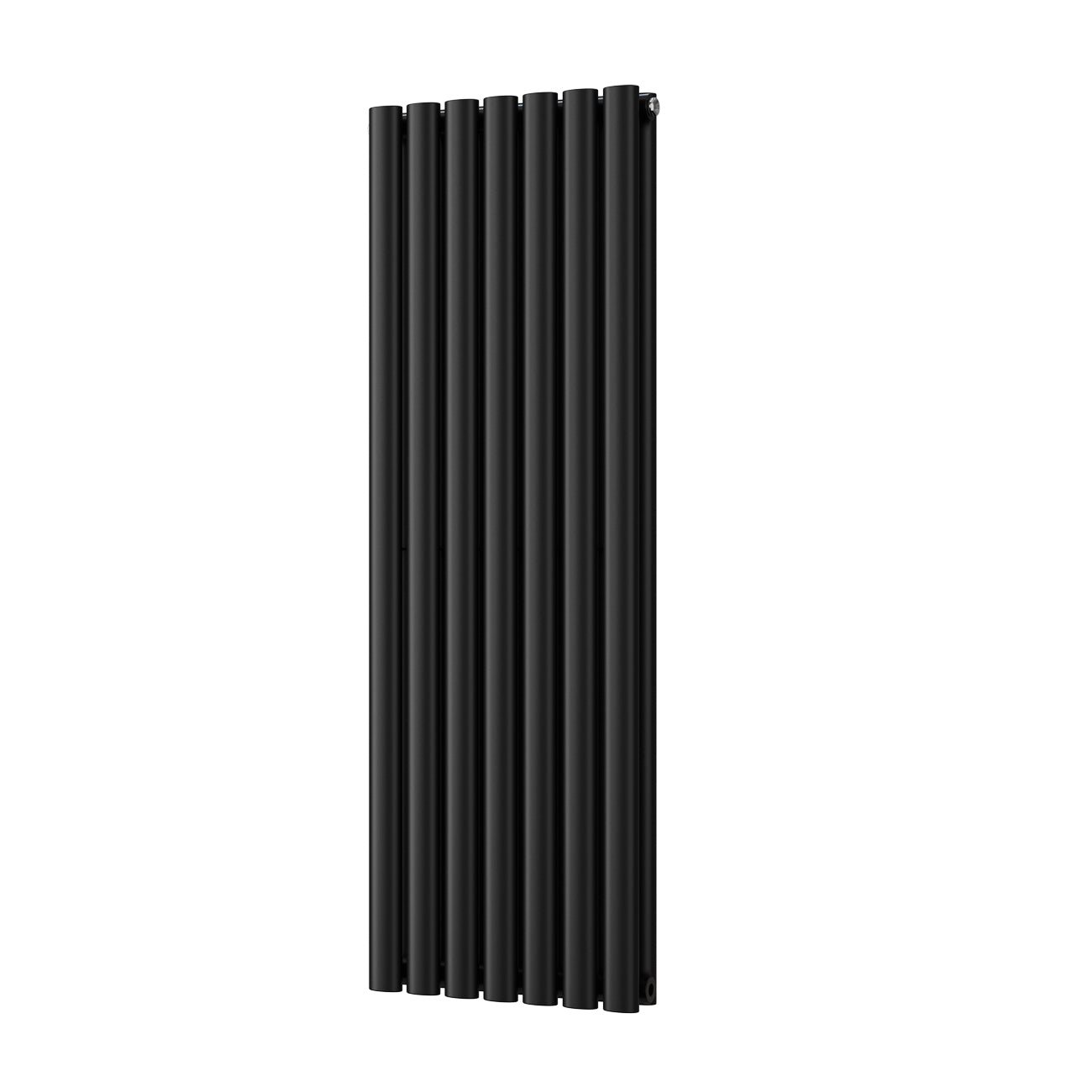 Omeara - Black Designer Radiator H1200mm x W406mm Double Panel - Feet Included