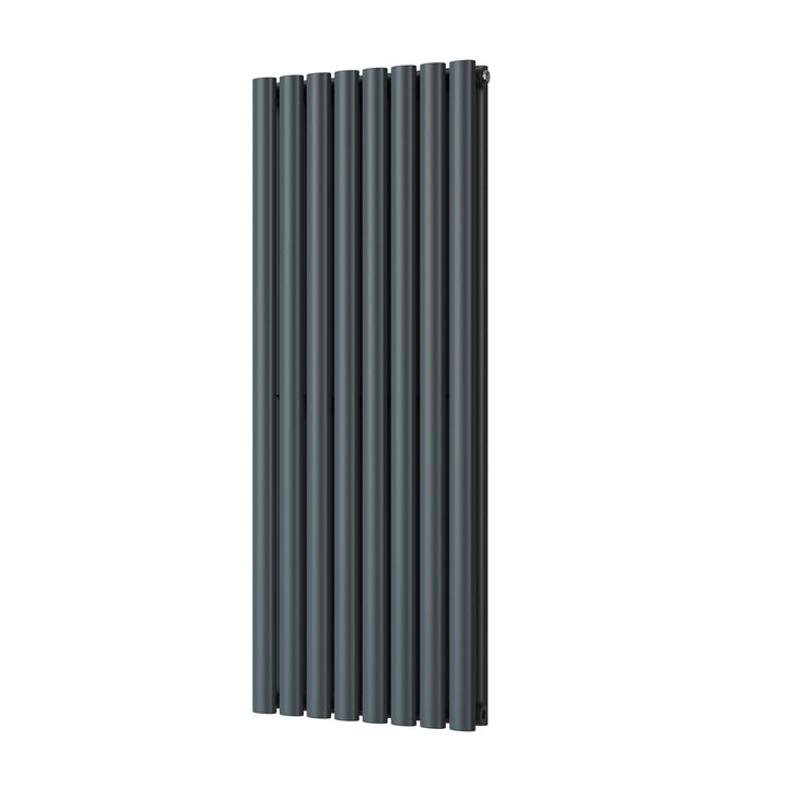 Omeara - Anthracite Designer Radiator H1200mm x W464mm Double Panel - Feet Included