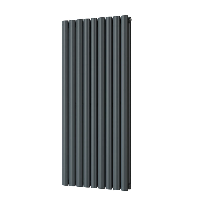 Omeara - Anthracite Designer Radiator H1200mm x W522mm Double Panel - Feet Included