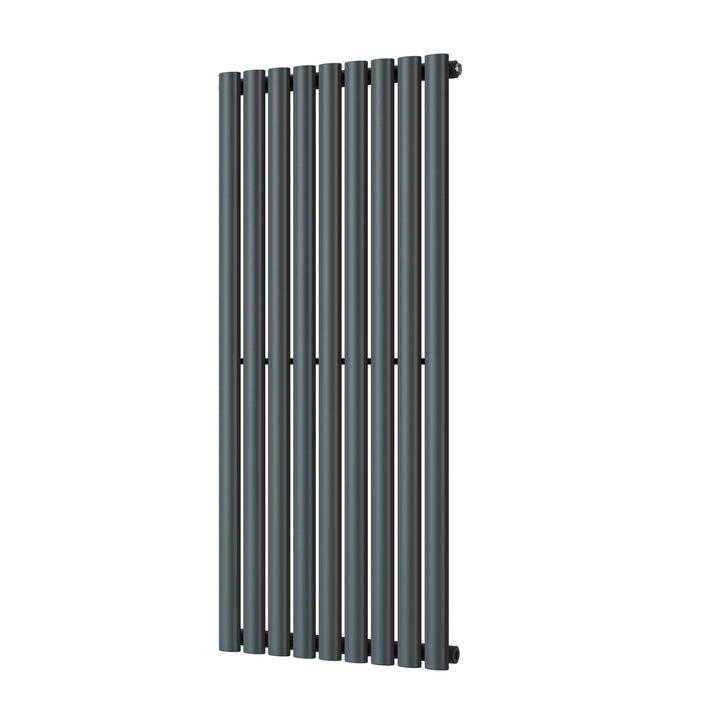 Omeara - Anthracite Designer Radiator H1200mm x W522mm Single Panel - Feet Included