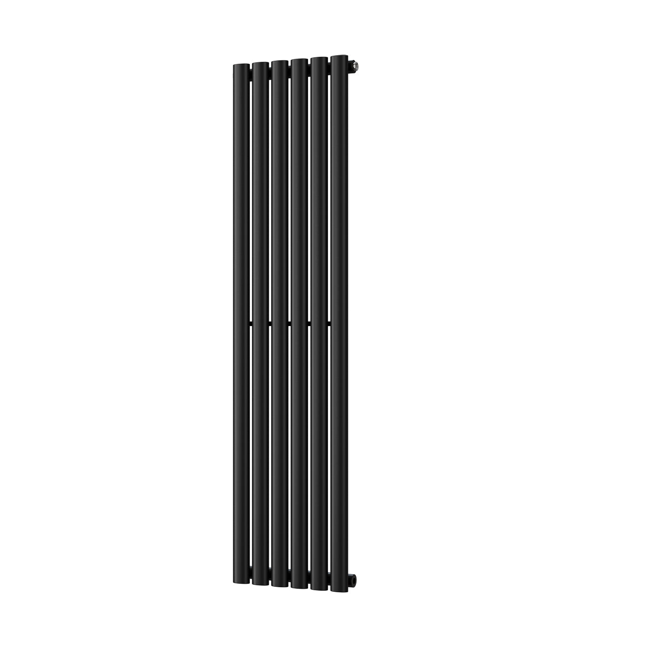 Omeara - Black Designer Radiator H1400mm x W348mm Single Panel - Feet Included