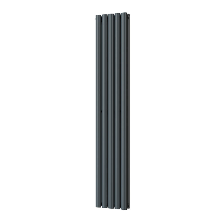 Omeara - Anthracite Designer Radiator H1600mm x W290mm Double Panel - Feet Included