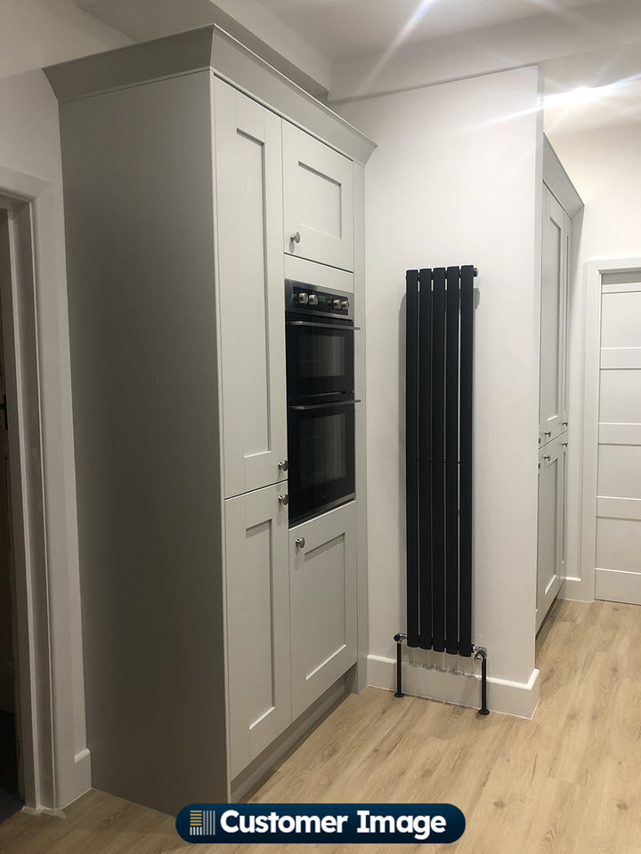 Omeara - Anthracite Designer Radiator H1600mm x W290mm Single Panel - Feet Included