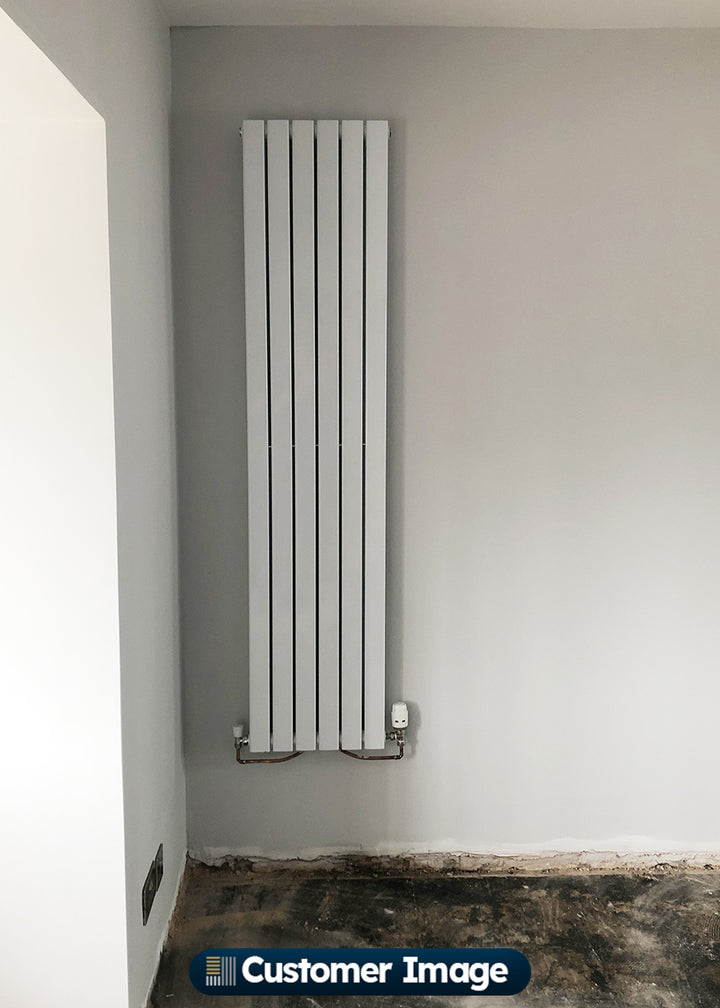 Omeara - White Designer Radiator H1600mm x W348mm Single Panel - Feet Included