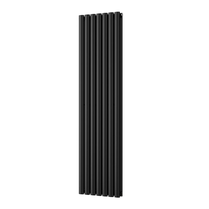 Omeara - Black Designer Radiator H1600mm x W406mm Double Panel - Feet Included