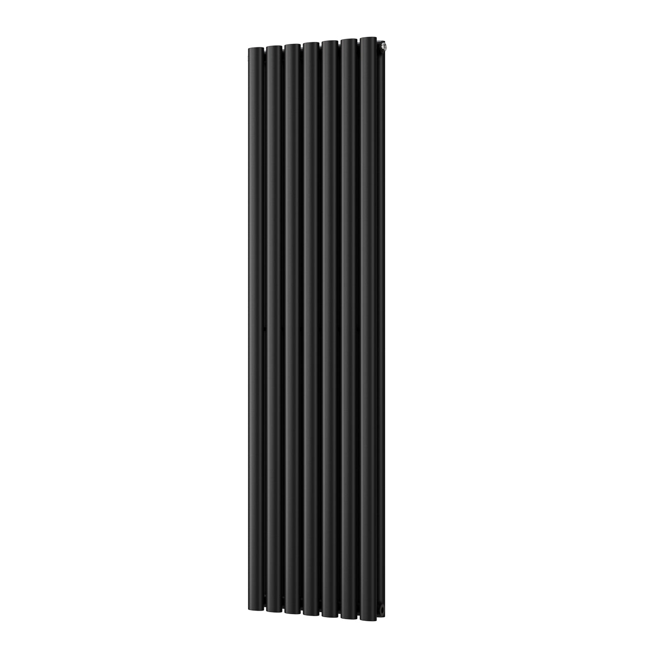 Omeara - Black Vertical Radiator H1600mm x W406mm Double Panel