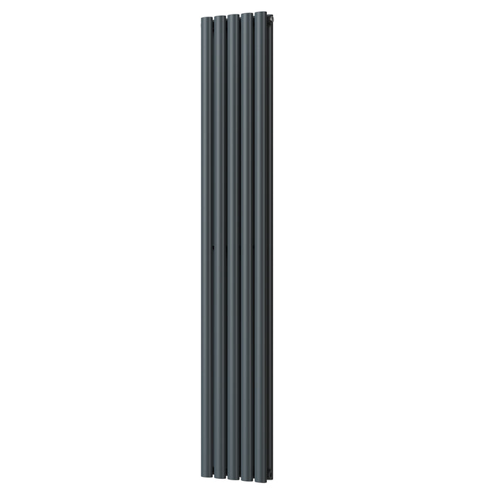 Omeara - Anthracite Designer Radiator H1800mm x W290mm Double Panel - Feet Included