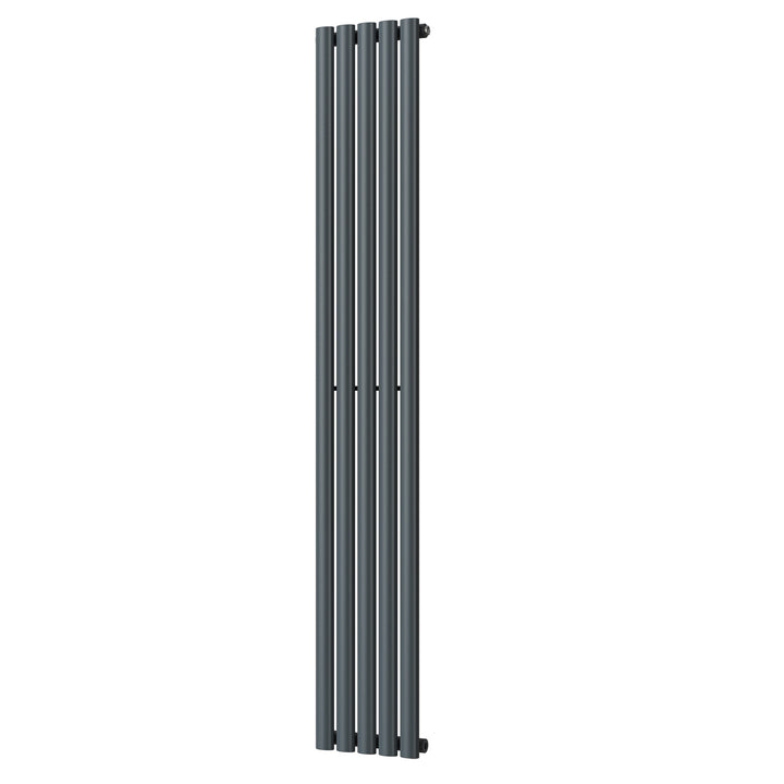 Omeara - Anthracite Designer Radiator H1800mm x W290mm Single Panel - Feet Included