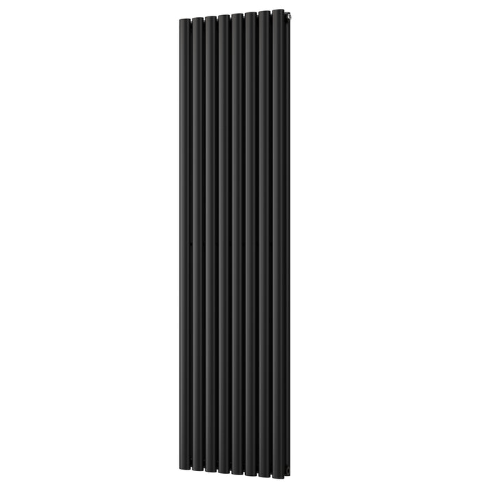 Omeara - Black Vertical Radiator H1800mm x W464mm Double Panel