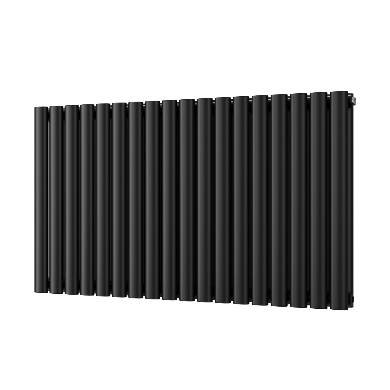 Omeara - Black Designer Radiator H600mm x W1044mm Double Panel - Feet Included