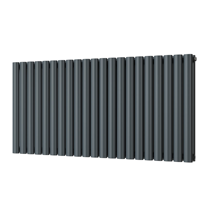 Omeara - Anthracite Designer Radiator H600mm x W1218mm Double Panel - Feet Included