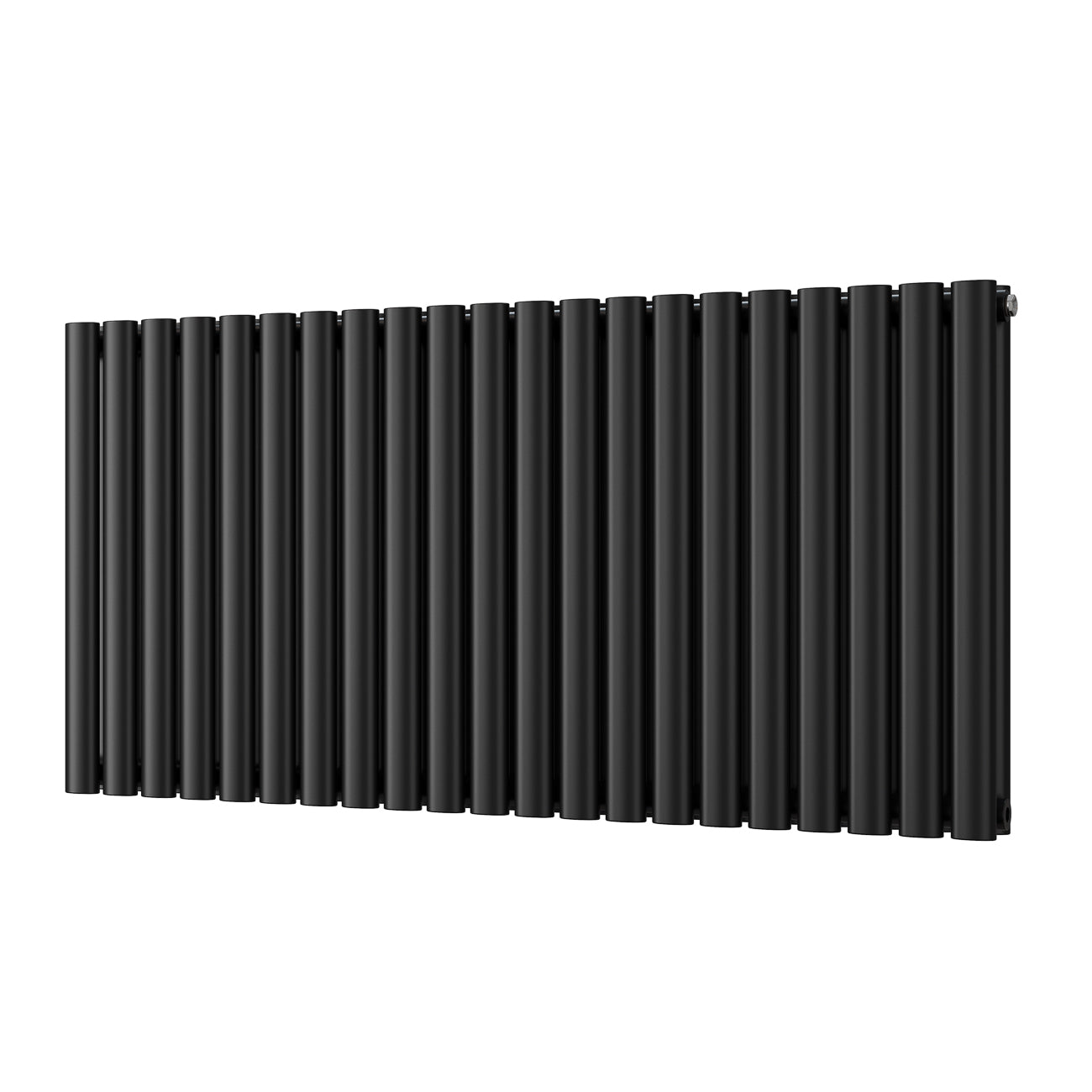 Omeara - Black Designer Radiator H600mm x W1218mm Double Panel - Feet Included