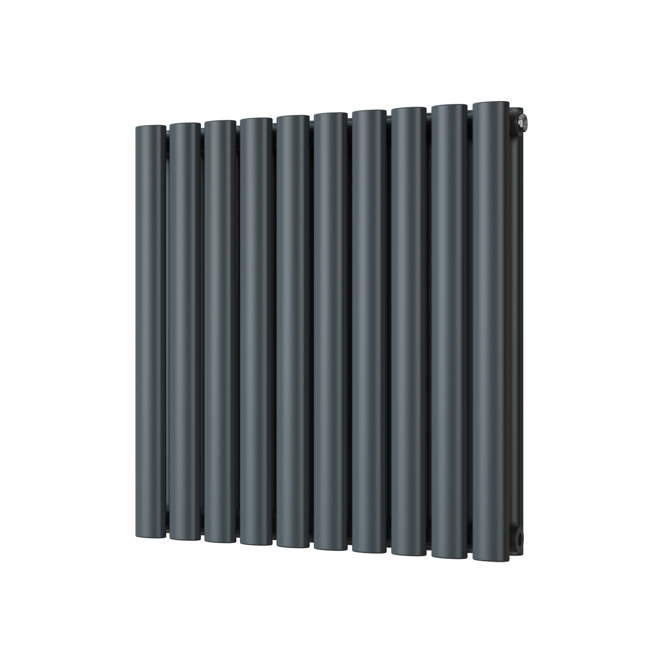Omeara - Anthracite Designer Radiator H600mm x W580mm Double Panel - Feet Included