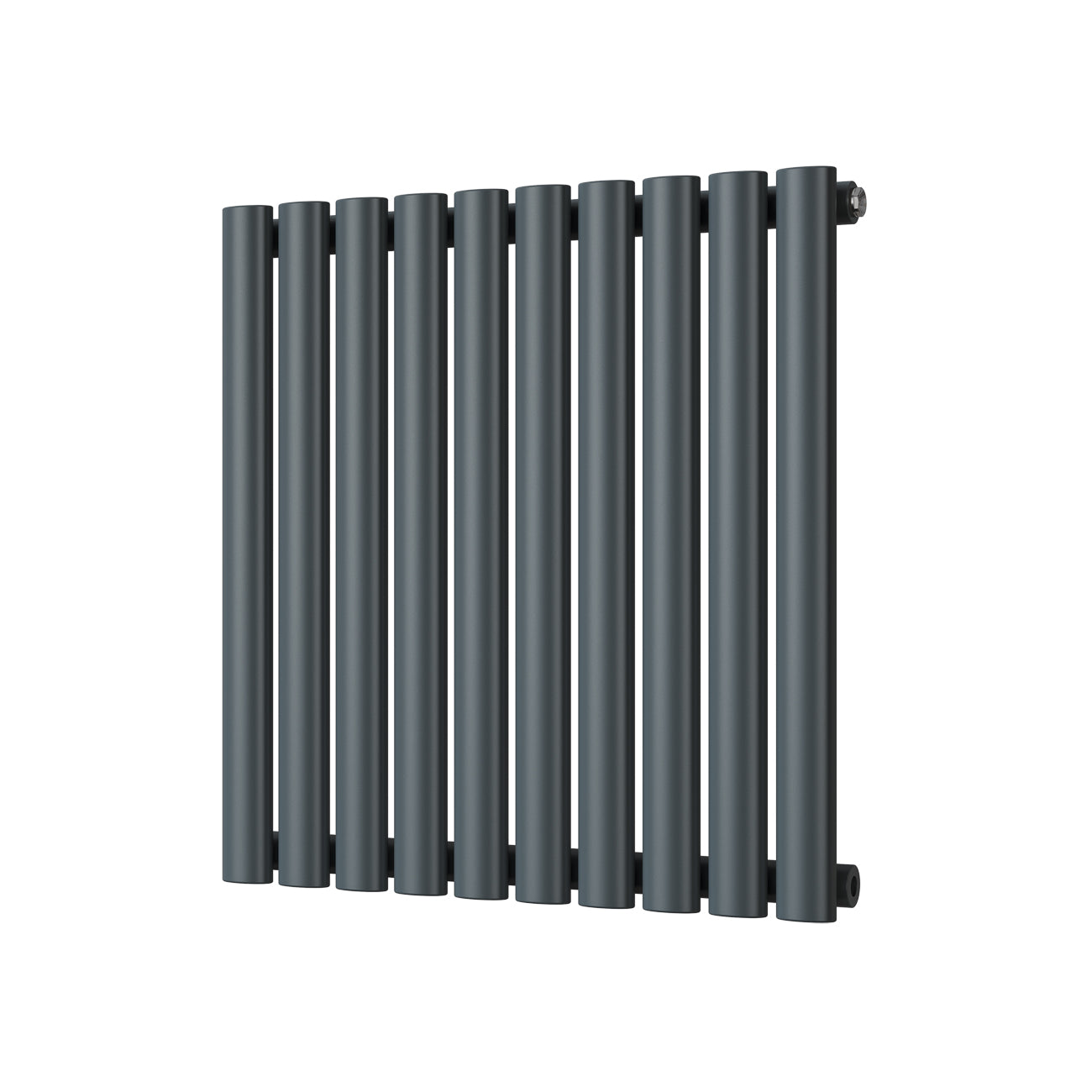 Omeara - Anthracite Designer Radiator H600mm x W580mm Single Panel - Feet Included