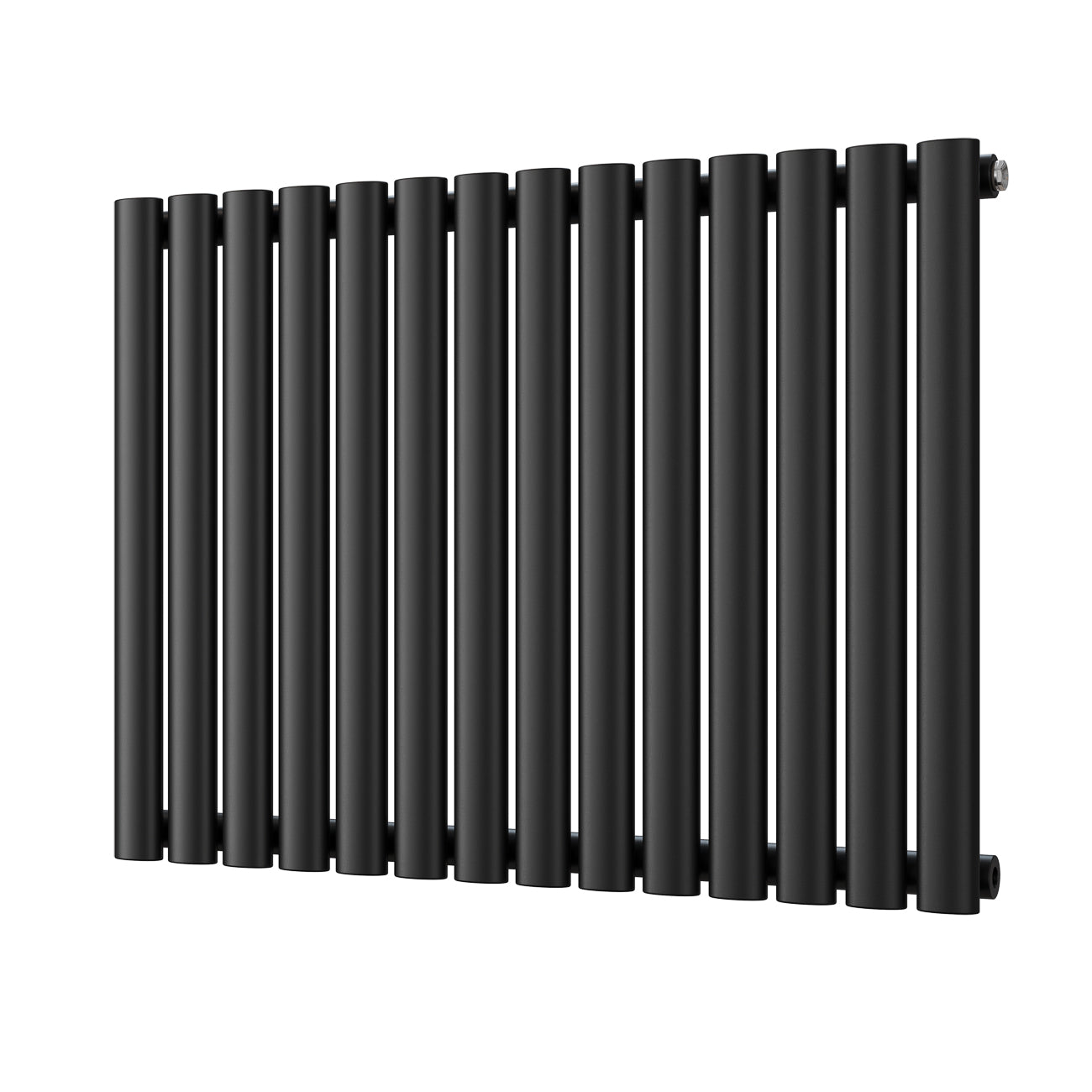 Omeara - Black Designer Radiator H600mm x W812mm Single Panel - Feet Included