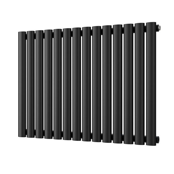Omeara - Black Designer Radiator H600mm x W812mm Single Panel - Feet Included