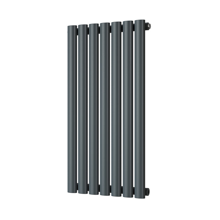 Omeara - Anthracite Designer Radiator H800mm x W406mm Single Panel - Feet Included