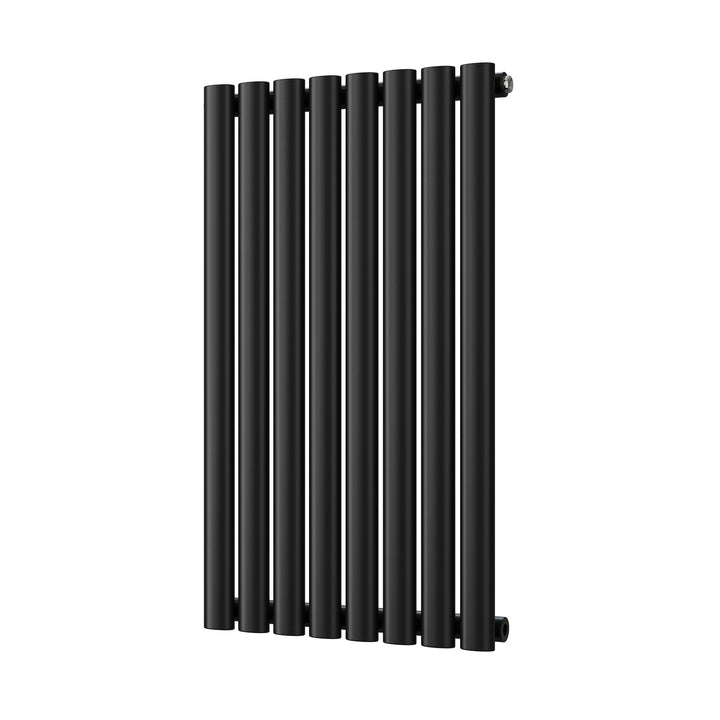Omeara - Black Designer Radiator H800mm x W464mm Single Panel - Feet Included
