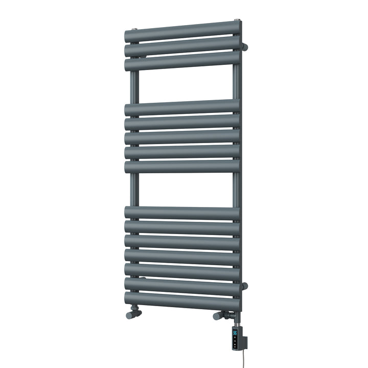 Omeara - Anthracite Dual Fuel Towel Rail H1120mm x W500mm Thermostatic WIFI