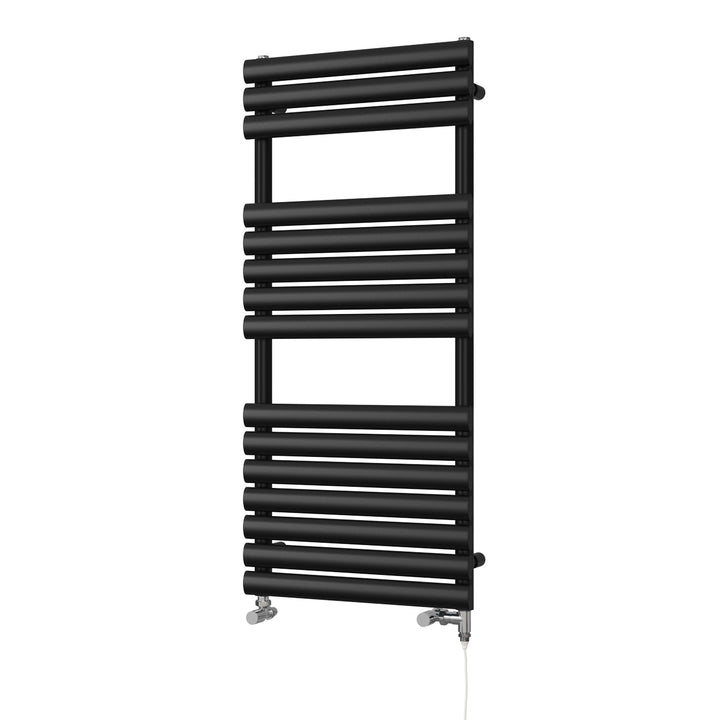 Omeara - Black Dual Fuel Towel Rail H1120mm x W500mm Standard