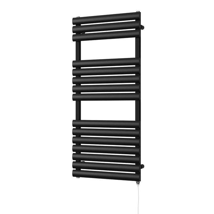 Omeara - Black Electric Towel Rail H1120mm x W500mm 600w Standard