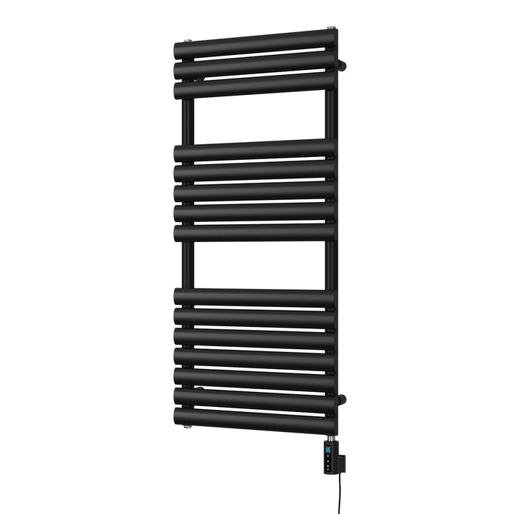 Omeara - Black Electric Towel Rail H1120mm x W500mm 600w Thermostatic WIFI