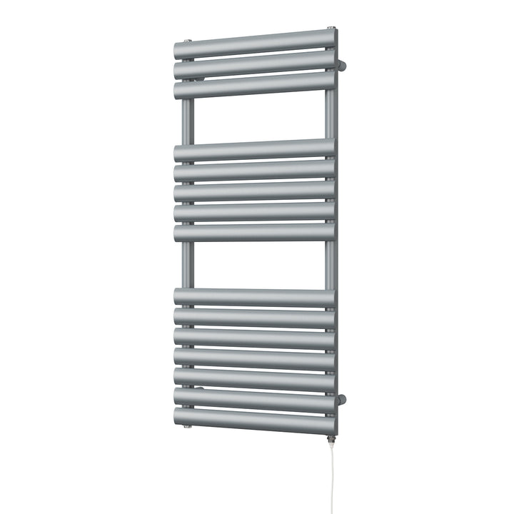 Omeara - Silver Electric Towel Rail H1120mm x W500mm 600w Standard