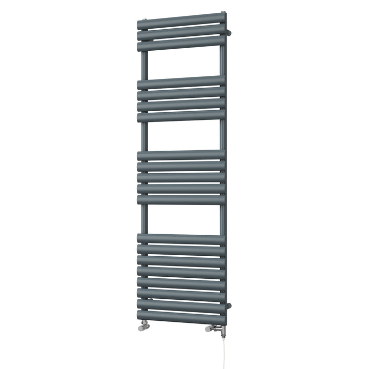 Omeara - Anthracite Dual Fuel Towel Rail H1595mm x W500mm Standard