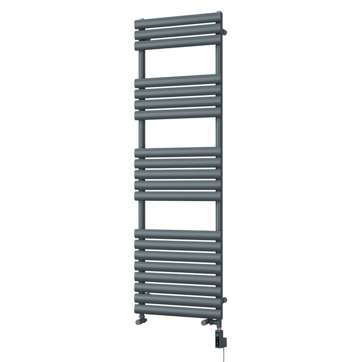 Omeara - Anthracite Dual Fuel Towel Rail H1595mm x W500mm Thermostatic WIFI