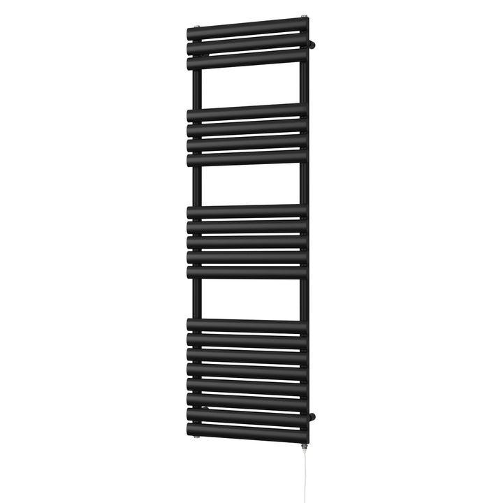 Omeara - Black Electric Towel Rail H1595mm x W500mm 600w Standard