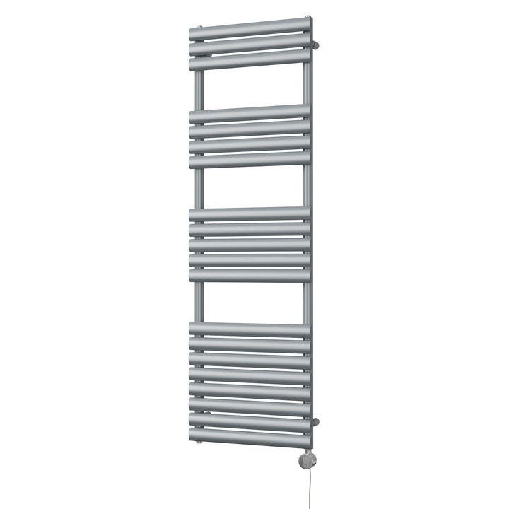 Omeara - Silver Electric Towel Rail H1595mm x W500mm 600w Thermostatic