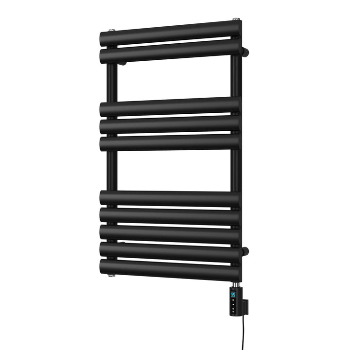 Omeara - Black Electric Towel Rail H825mm x W500mm 300w Thermostatic WIFI