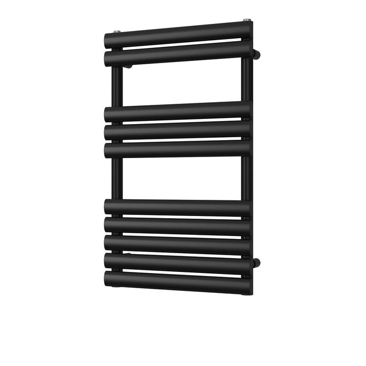 Omeara - Black Towel Radiator - H825mm x W500mm