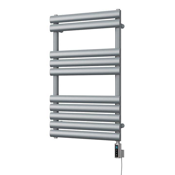 Omeara - Silver Electric Towel Rail H825mm x W500mm 300w Thermostatic WIFI