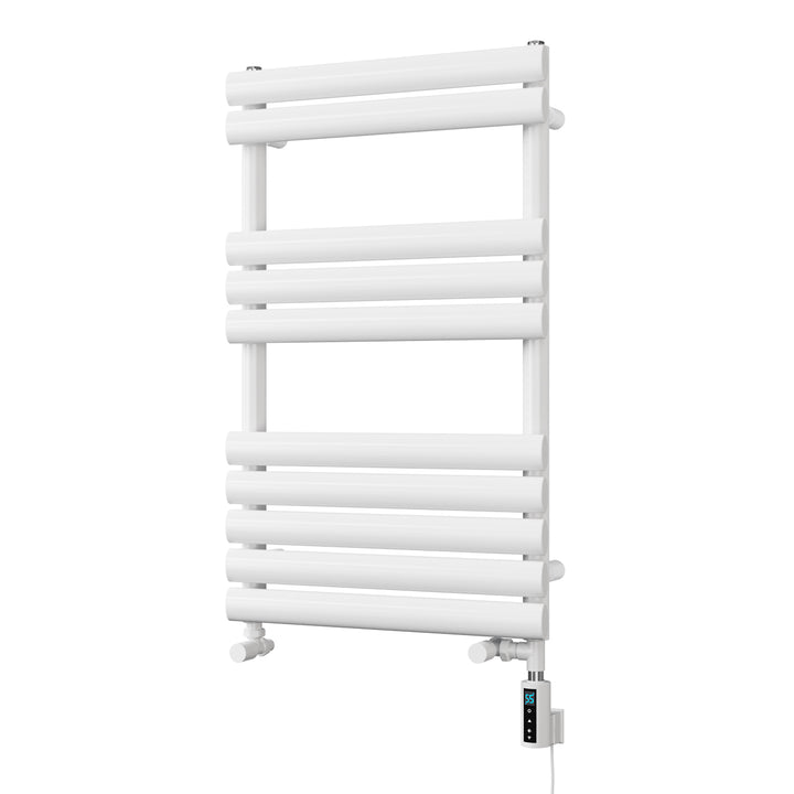 Omeara - White Dual Fuel Towel Rail H825mm x W500mm Thermostatic WIFI