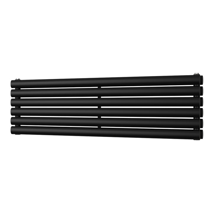 Omeara Axis - Black Horizontal Radiator H348mm x W1200mm Double Panel