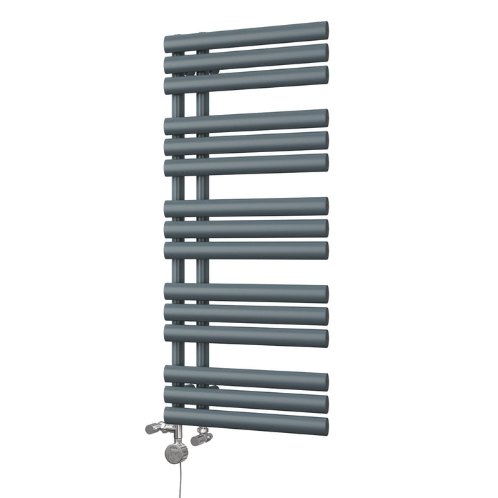 Percival - Anthracite Dual Fuel Towel Rail H1120mm x W500mm Thermostatic