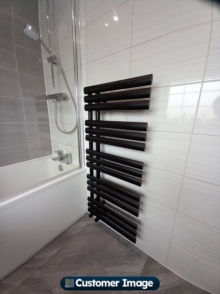 Percival - Black Towel Radiator - H1120mm x W500mm