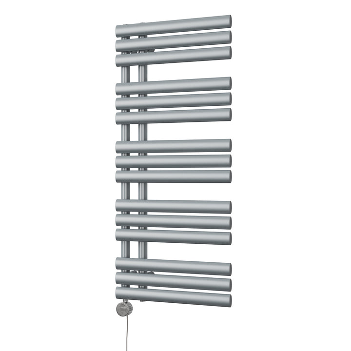 Percival - Silver Electric Towel Rail H1120mm x W500mm 600w Thermostatic