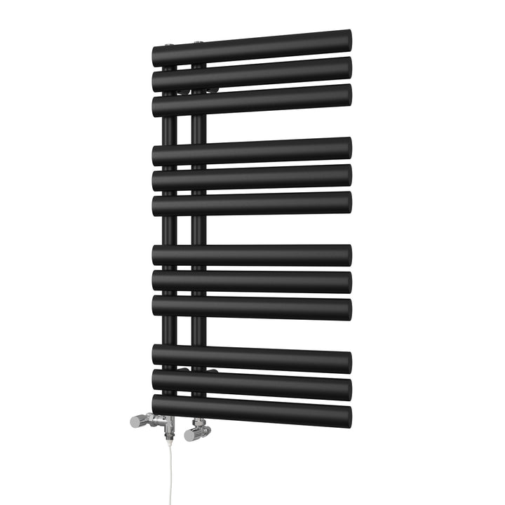 Percival - Black Dual Fuel Towel Rail H884mm x W500mm Standard