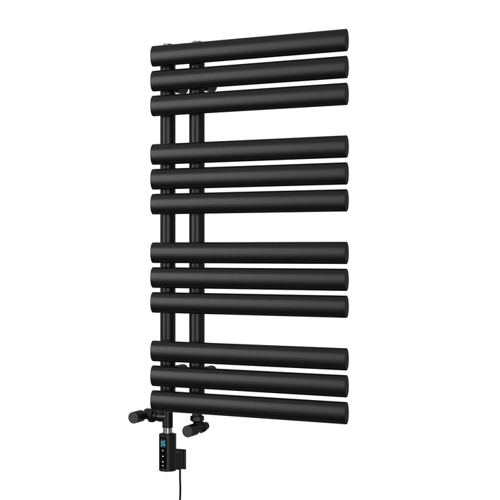 Percival - Black Dual Fuel Towel Rail H884mm x W500mm Thermostatic WIFI