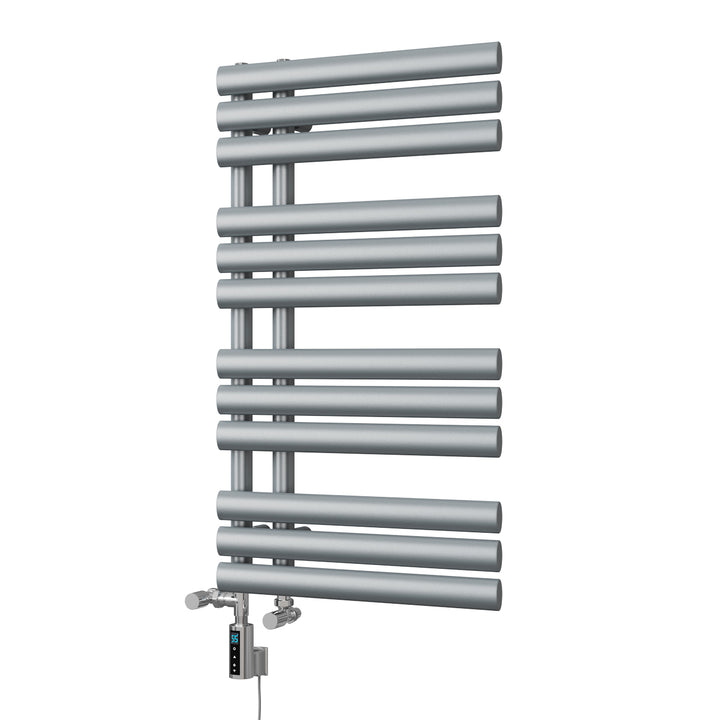 Percival - Silver Dual Fuel Towel Rail H884mm x W500mm Thermostatic WIFI