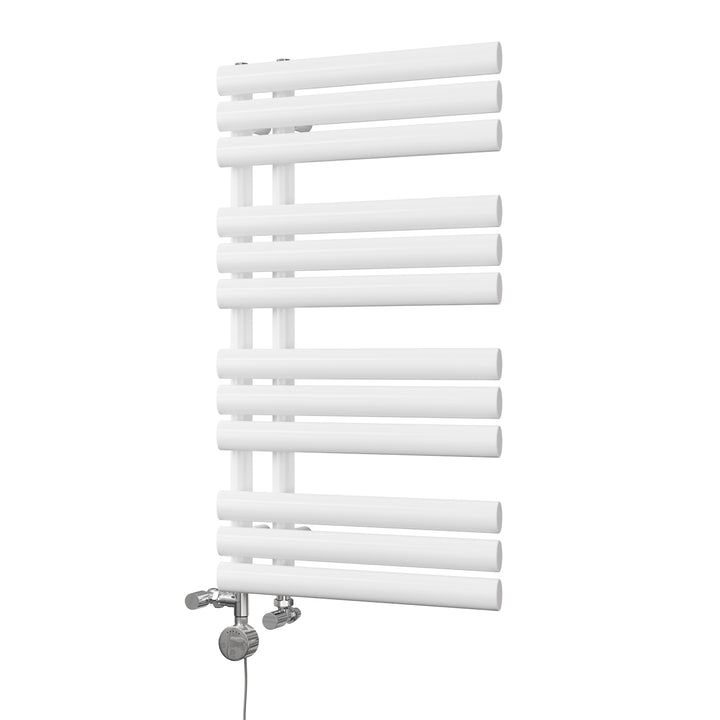 Percival - White Dual Fuel Towel Rail H884mm x W500mm Thermostatic