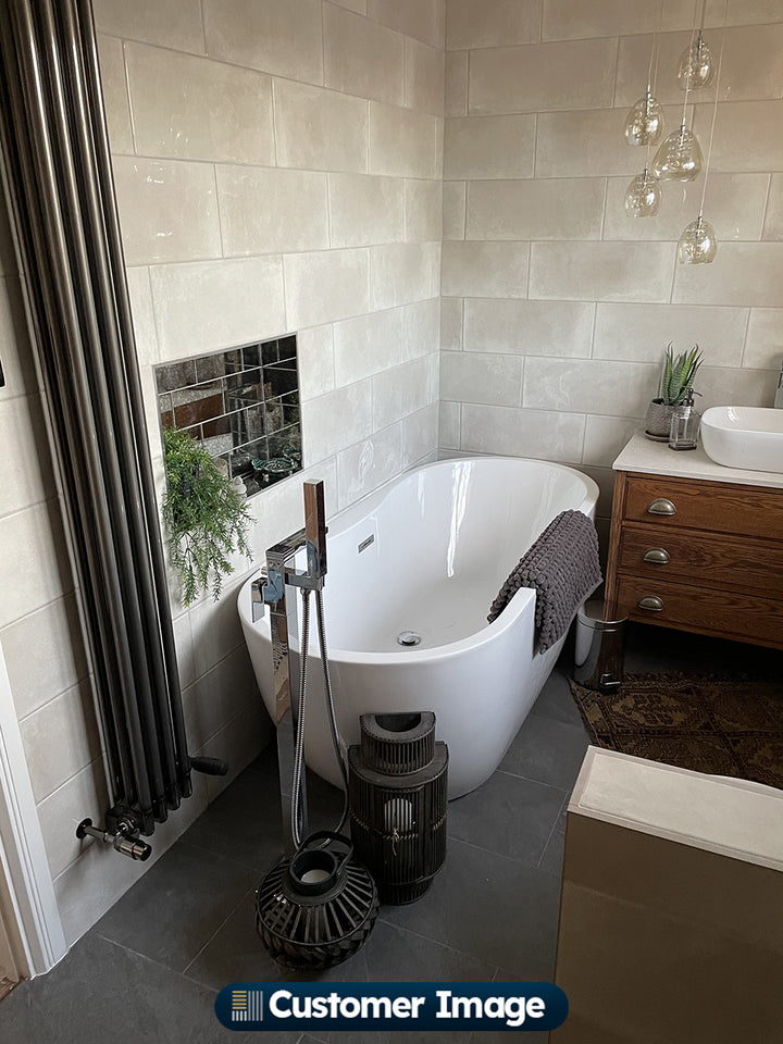 Alpha - Raw Metal Vertical Column Radiator H1800mm x W198mm 3 Column - Feet Included